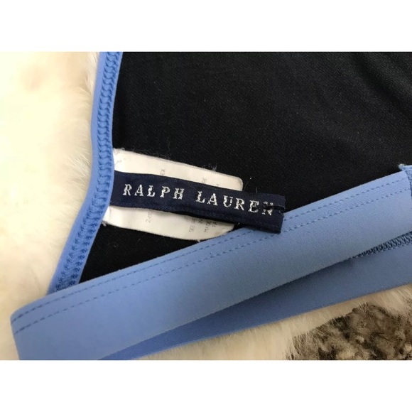 Ralph Lauren Bikini Top Lined Halter Blue Sz 12 - Picture 4 of 5